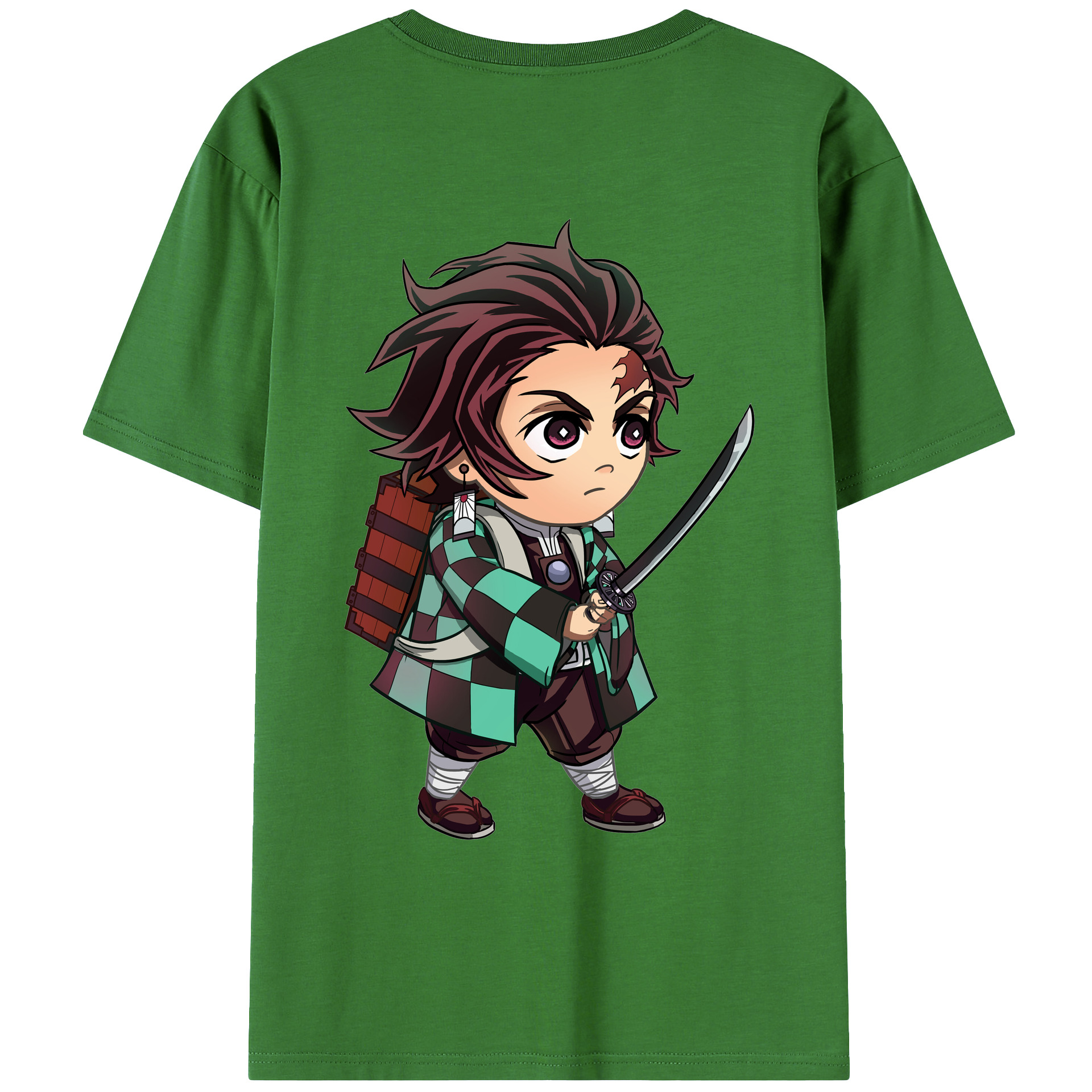 （画像用） 鬼滅の刃 竈門 炭治郎／かまど たんじろう Kamado Tanjirou レディース半袖Tシャツ(バックプリント)